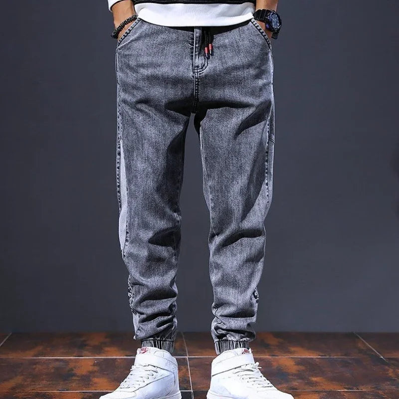 Trousers Harem Oversize Jeans for Men Tapered Male Cowboy Pants with Pockets