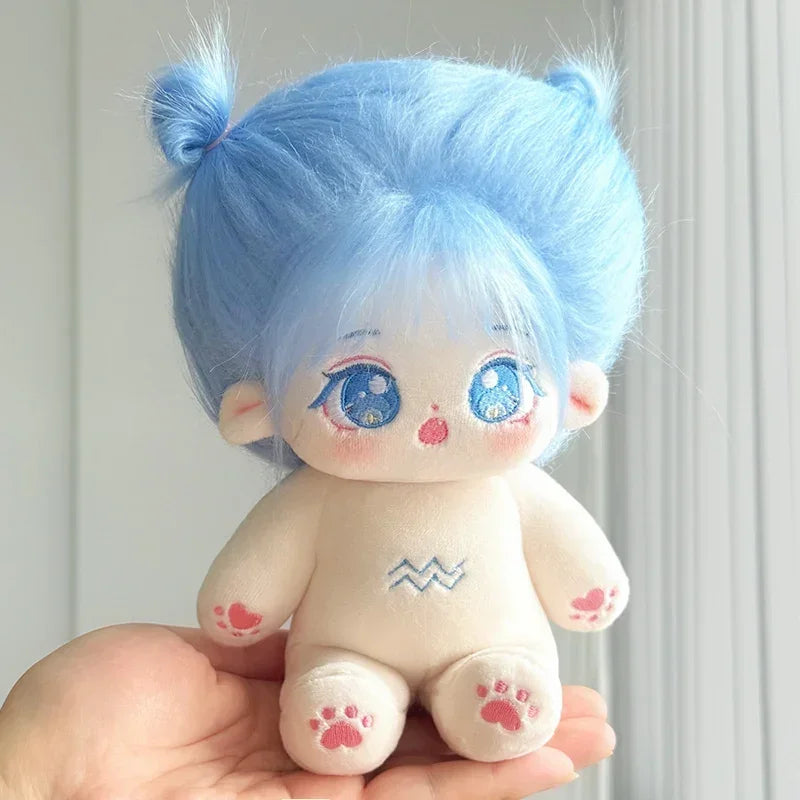 20cm Kawaii Plush Cotton Doll Cute Lovely Naked Stuffed Toy DIY Zodiac Idol Dolls Girls Kids Girlfriends Collection Gift