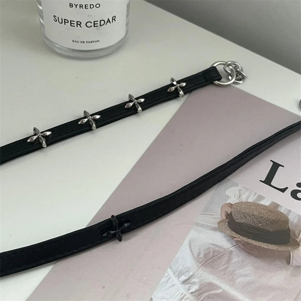 Vintage Luxury Cross Necklace For Women Fashion Punk PU Leather Choker