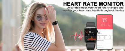 Smart Watch, 1.85" Smartwatch (Answer/Make Call), IP68 Waterproof Fitness Tracker, 100+ Sport Modes, Heart Rate and Sleep Monito