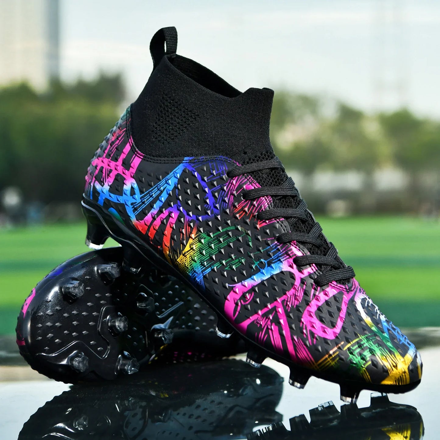 Men Soccer Shoes Children Futsal Non Slip Football Boots Grass Indoor Sports Cleats