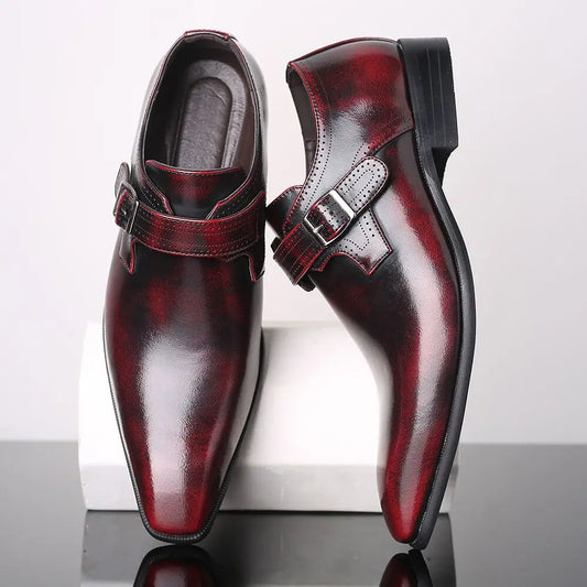 Office Men Dress Shoes Floral Pattern Men Formal Shoes Leather Luxury Fashion