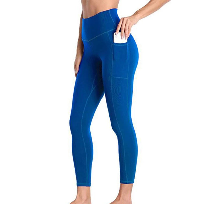 High Waist Push Up Leggins Fitness Tights Pocket Workout Leggings Women