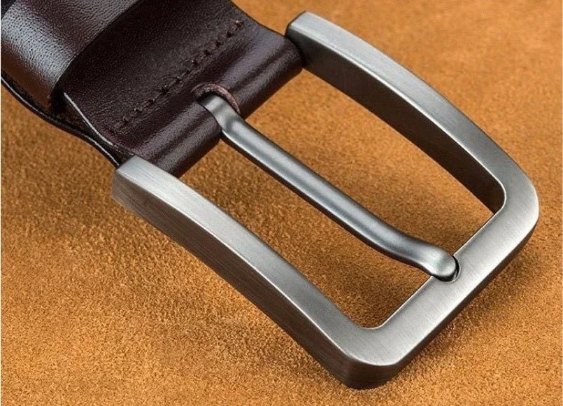 Men's Vintage Casual Belt Black Pin Buckle Student Versatile Leather Wide Belt