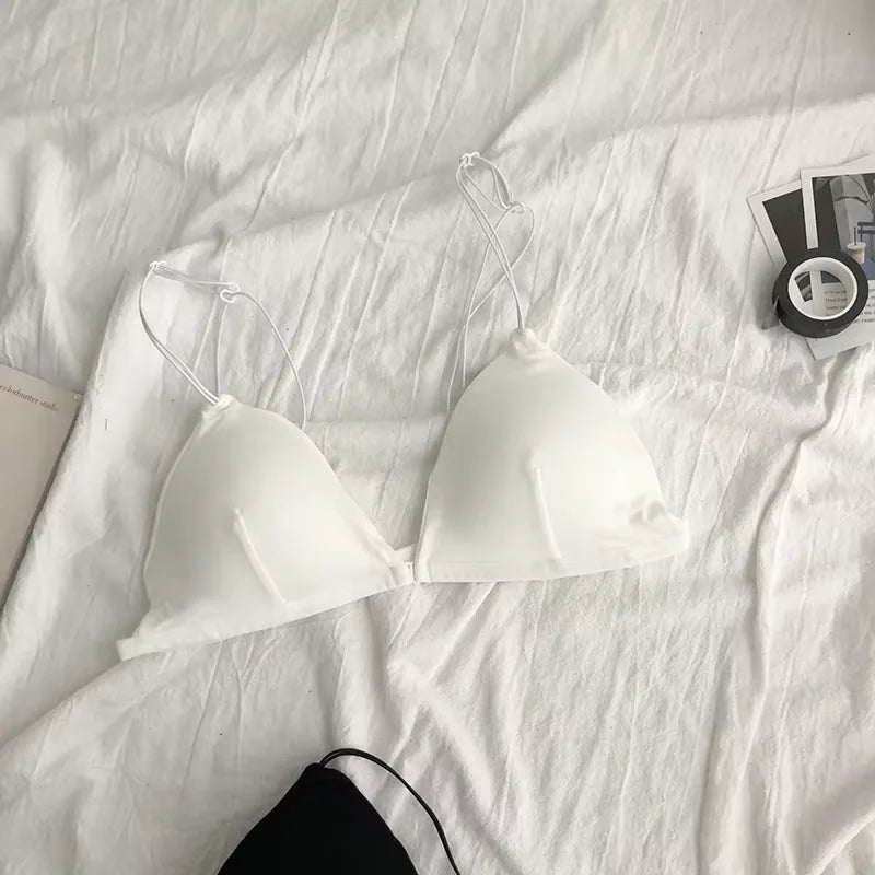 French Style Women Bra Thin Belt Bralette Girls Triangle Cup Underwear Bras