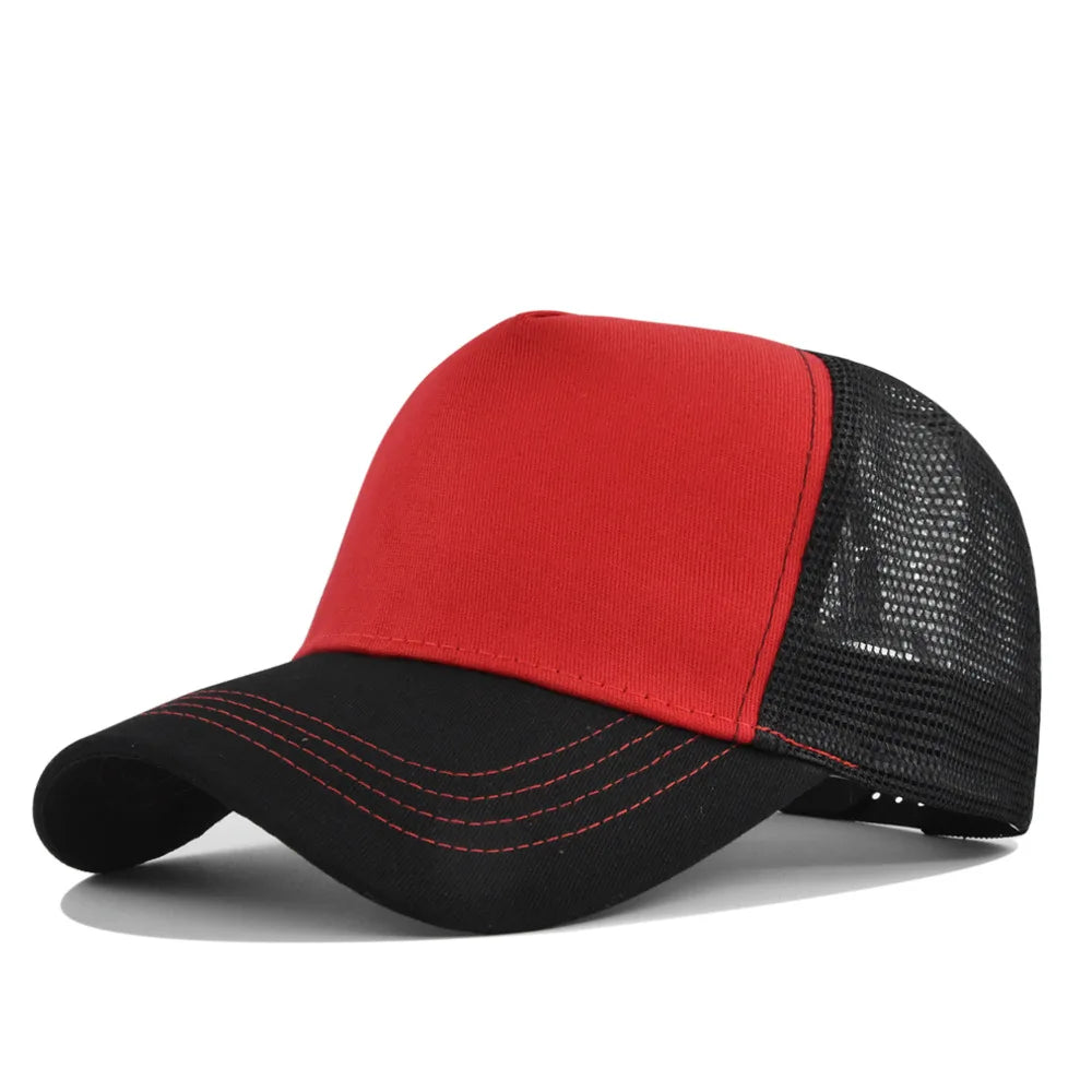 Fashion SunHat Outdoors Trucker Hat Cotton Mesh BreathableBaseball Cap Women Men Summer Sunshade MeshCap Truck Hat Cap Wholesale