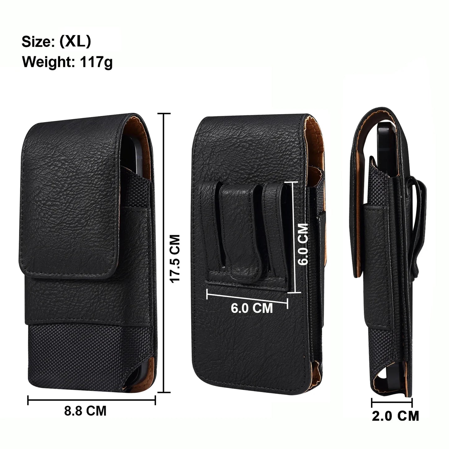 Universal Leather Men Waist Bag Mobile Phone Belt Clip Case For iPhone Samsung Galaxy Xiaomi Redmi Poco Oppo 7 Pro Holster Pouch