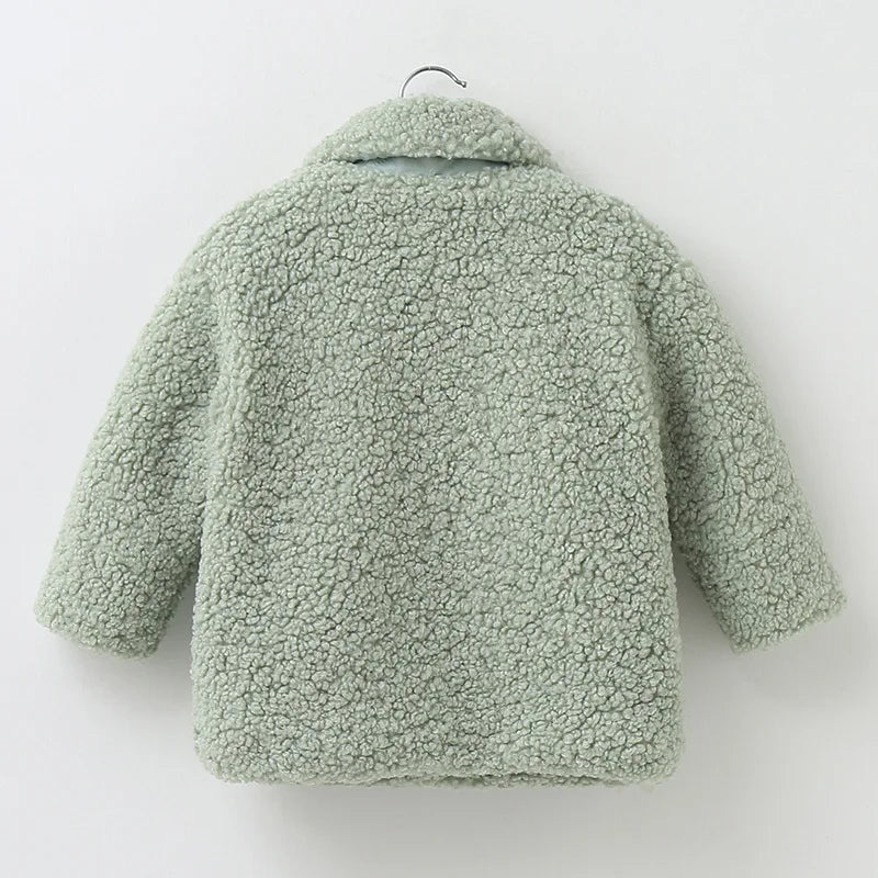 Plush Girls Jacket Keep Warm Outerwear Fashion Little Princess Christmas Coat