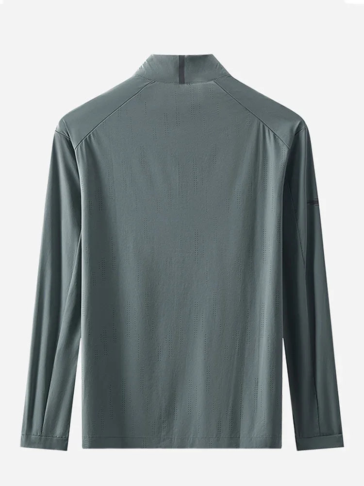 Summer UPF 40+ UV Proof Men Skin Coats Stand Collar Breathable Light&Thin Cool