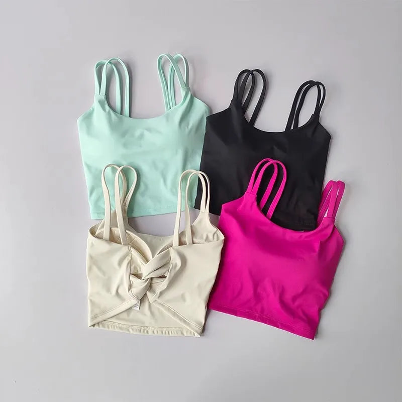 Women's Sports Bras Fitness Top, Sexy Lingerie, Push Up Fixed Pad, Yoga Bra