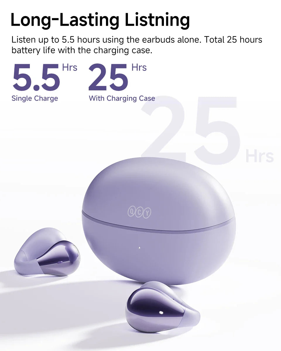 QCY Crossky C30 Open Ear Wireless Earphones Bluetooth 5.4 Spatial Audio Stable Fit OWS Earbuds 4 Mic ENC Multi-Point Connection