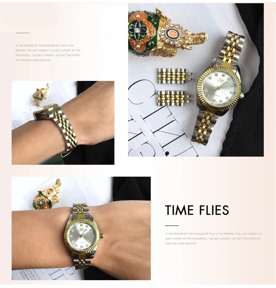 CHENXI Super Hot Sale Luxury Women's Watch Quartz Golden Stainless Steel Small Dial Charm Dress Trendy Wristwatch for Fashion La