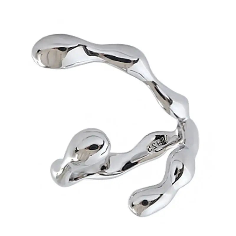 Fashion 925 Sterling Silver Pearl Ring High Quality Geometric Shape Ring Delicate