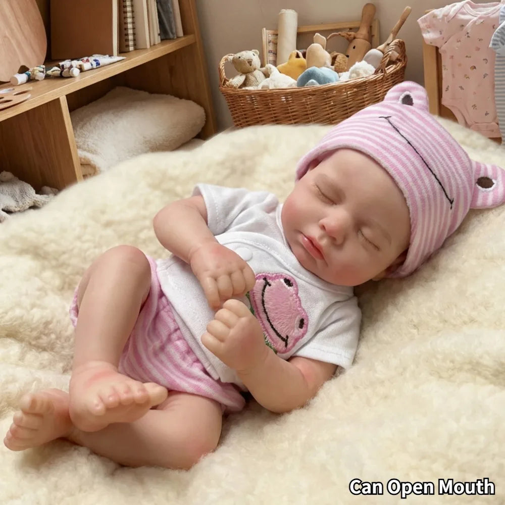 13 Inch Full Body Soft Silicone Bebe Reborn Doll Handmade 3D Painted Skin Newborn Baby Doll Gifts