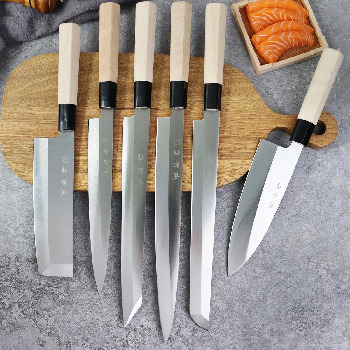 Knife kitchen Meat Cleaver Professional Salmon Sushi Slicing Knife