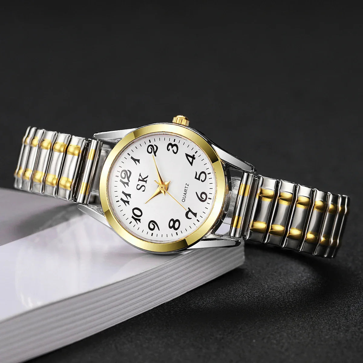 Elegant Small Dial Women Watches Fashion Elastic Strap Quartz Watch Reloj Mujer（Without Box）