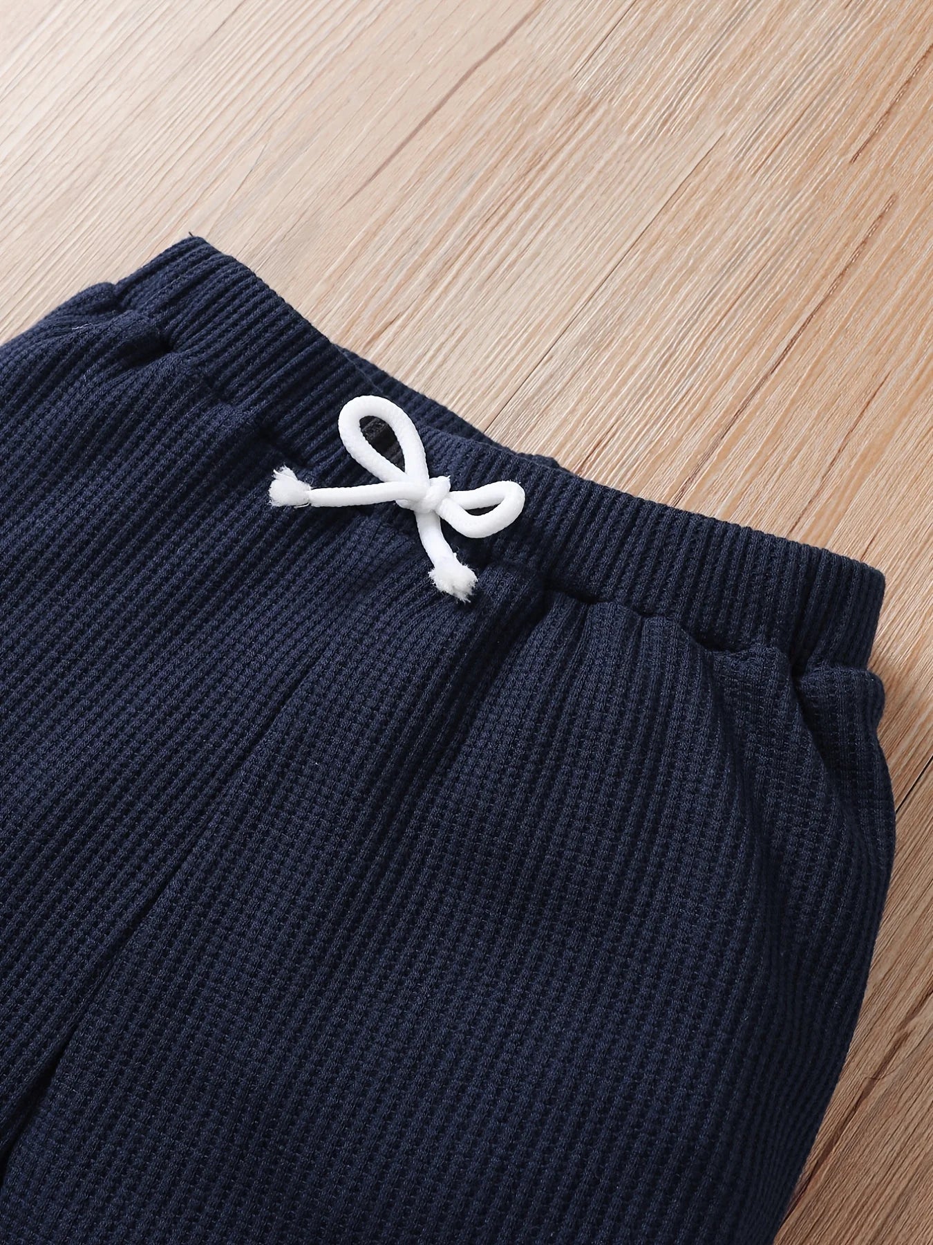 Winter Newborn Infant Baby Boy Long Sleeve Knitted    Soft  Waffle  Letter Casual Fashion Baby Clothing