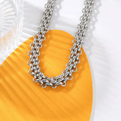 316L Stainless Steel Metal Cuban Chain Necklace For Women Hip Hop Punk Waterproof