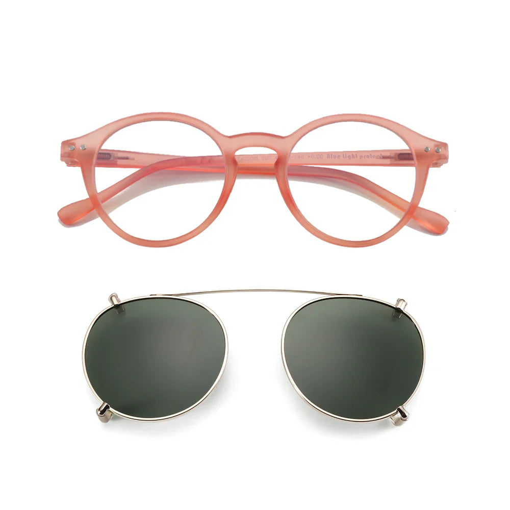 ZENOTTIC Steampunk Style Glasses (Anti Blue Light Blocking Eyewear) + Clip Lenses（Polarized Sunglasses Clips）for Women Men