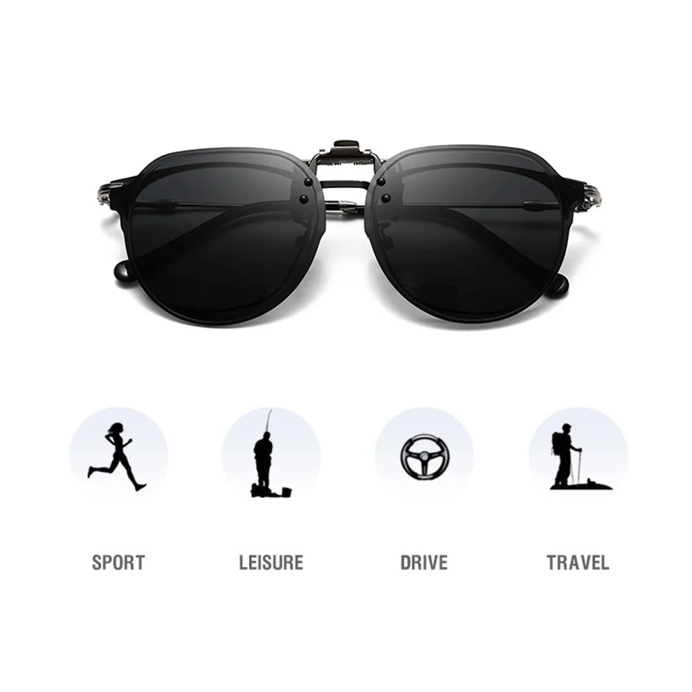 Sunglasses Women Big Size Driving Sun Glasses with Clips