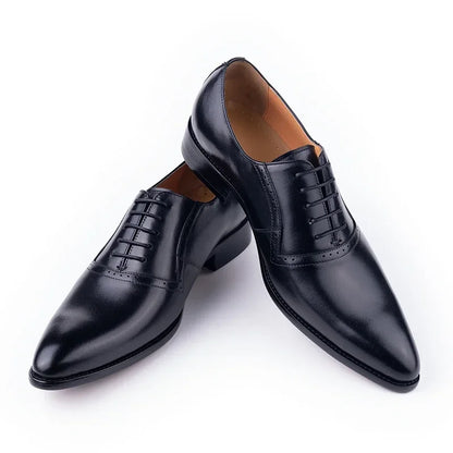 Fashion Oxford Brogue Formal Dress Leather Shoes Men Shoes Handmade Genuine Leather Man Business Shoes Original Leather Shoes