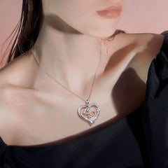 Designer Jewelry Heart Mom Double Love Mother Necklace for Women