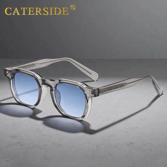 CATERSIDE New Retro Punk Men Sunglasses Square Personalized Design Glasses Women's Fashion Party Glasses Festival Gift 2 Pieces