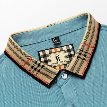 Summer men's fashion casual short sleeved polo shirt high-end boutique embroidered top comfortable and breathable lapel T-shirt