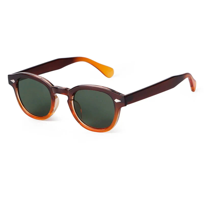 Fashion Transparent Blue Round Sunglasses Women Men 2024 Retro Rivet Tortoise Small Square Sun Glasses UV400 Lunettes De Soleil