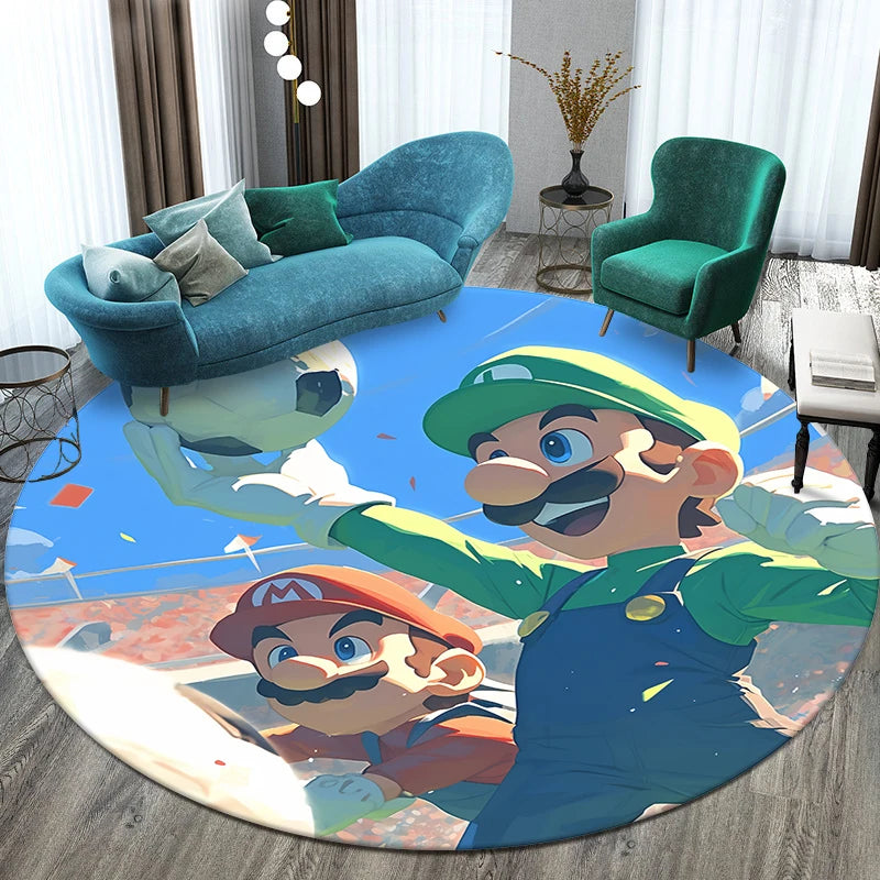 Mario Movie,Game Printed Circular Carpet,Bedroom Decorative Rug,Use Non-slip Floor