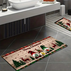 Christmas Gnome Kitchen Floor Mat Home Entrance Doormat Decor Hallway Balcony Rug