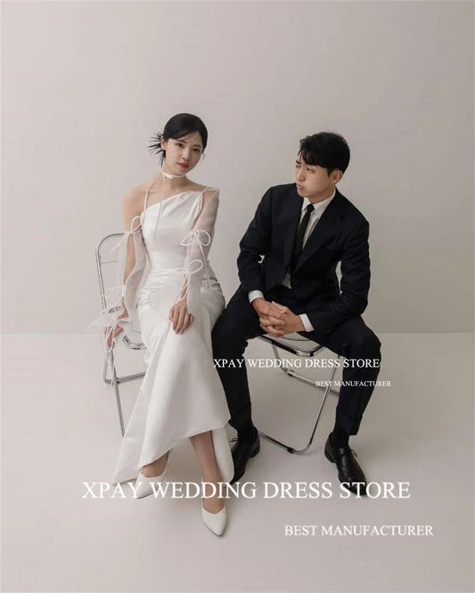 Mermaid Wedding Dresses One Shoulder Long Sleeves Cut Out Bridal Dress