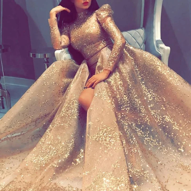 Evening wear Dresses: A-LINE Long Sleeved Floor-Length of Formal Dress
