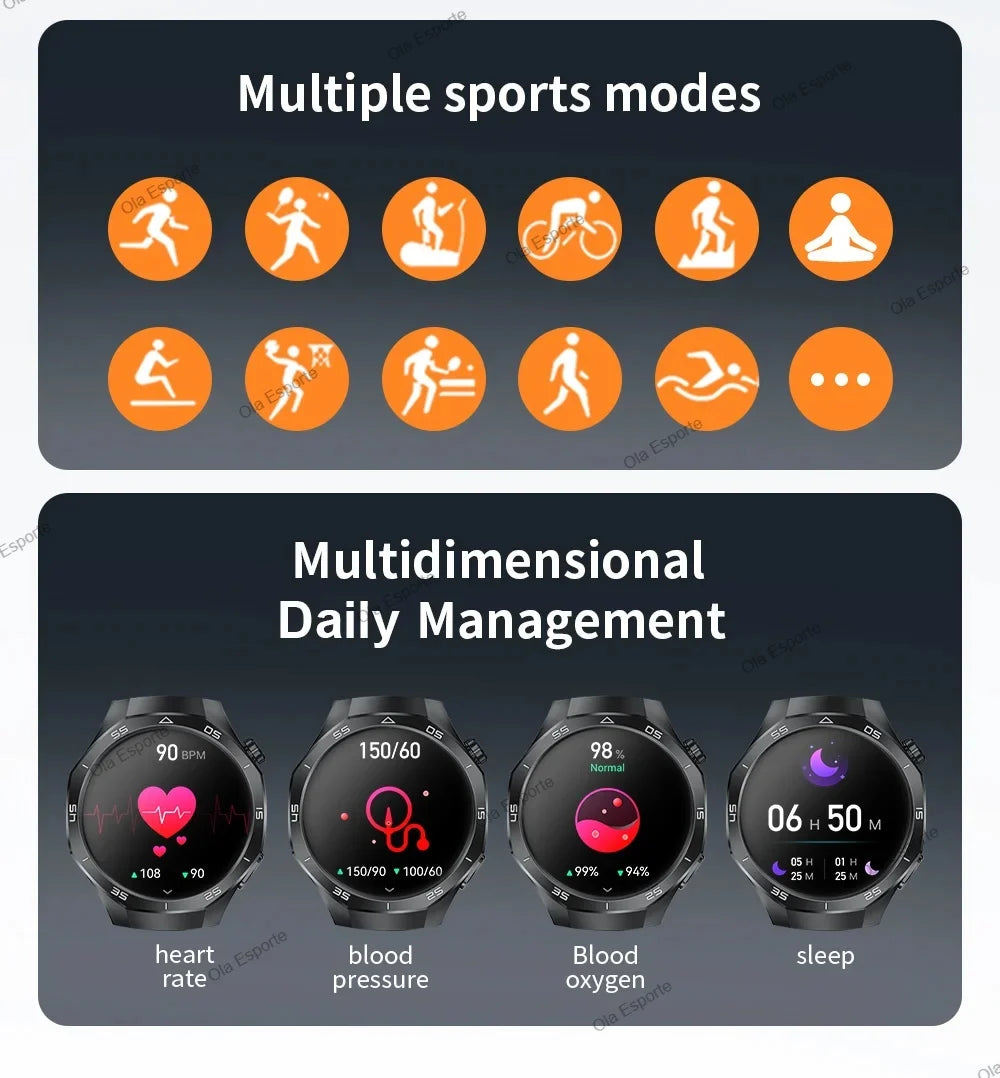 2025 New GPS NFC GT5 Pro Smart Watch Men HD AMOLED Screen Heart rate Bluetooth Call IP68 Waterproof Man Smartwatch Holiday Gifts