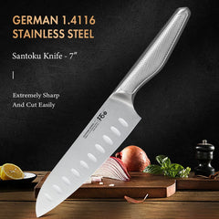 7-inch Professional Japanese Santoku Knife High Carbon German 1.4116 Steel