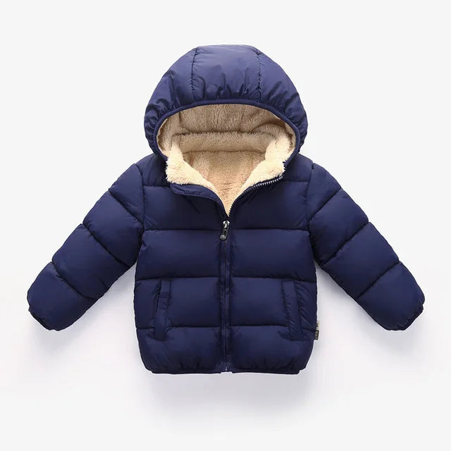 Winter Kids Thicken Jackets For Girls Coats Boys Jackets Plus Cashmere Jackets