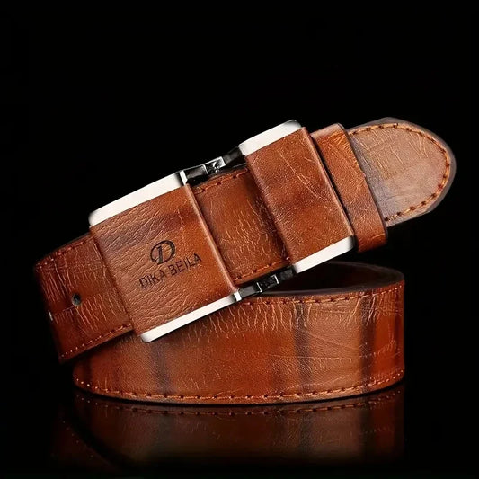 Men's Business Belt Smooth Buckle Leisure Belt Jeans Belt Suit Pants Belt
