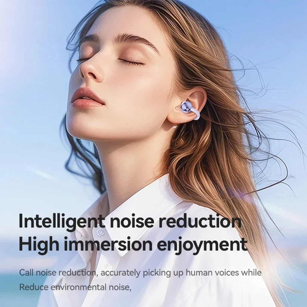 M79 Wireless Hifi Bluetooth 5.4 Earbuds Clip on Ear with Digital Display Waterproof Sport Headsets with Mic