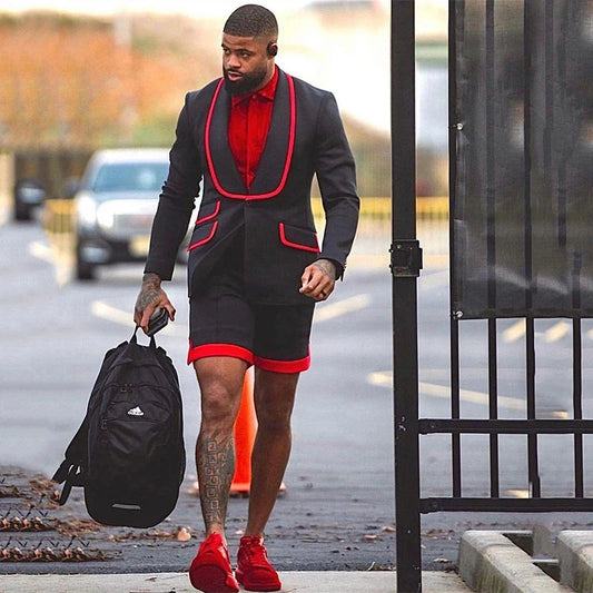 Tuxedo for Mens: Men's  Short Two Pieces Tuxedo for Summer,One Button