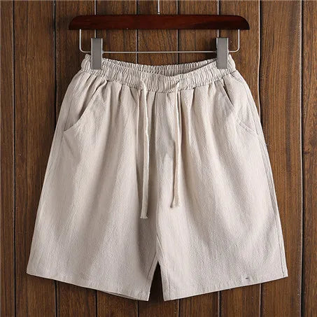 Plus size M-7XL Summer Men Pants Elastic waist cotton linen Shorts Casual Hawaiian Beach Male Sport Joggers Half Trousers