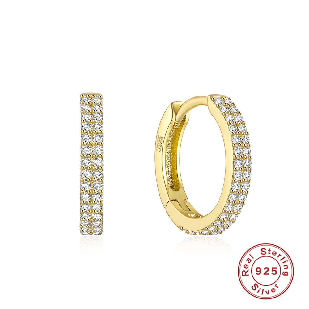 CANNER Ins Star Anise 925 Sterling Silver  Earring For Women Hoop Earrings Crystal Fine Jewelry Glossy 18K Gold Mom Gift Trend