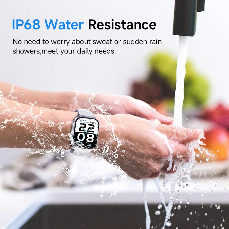 Lenovo 2025New for Android and IOS Smart Watch Fit F101 1.96-inch HD AMOLED Heart Rate Bluetooth Calls SmartWatch Waterproof