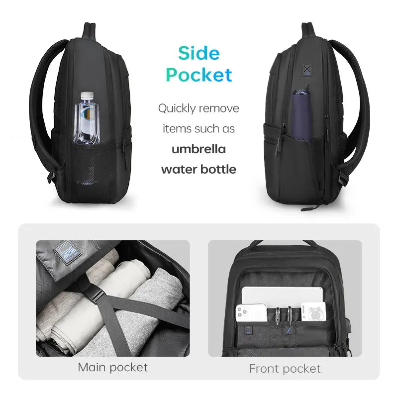 MARK RYDEN Multi Layers Men's Backpack Fits 15.6inch Laptop Water Repellent Backpacks for Students