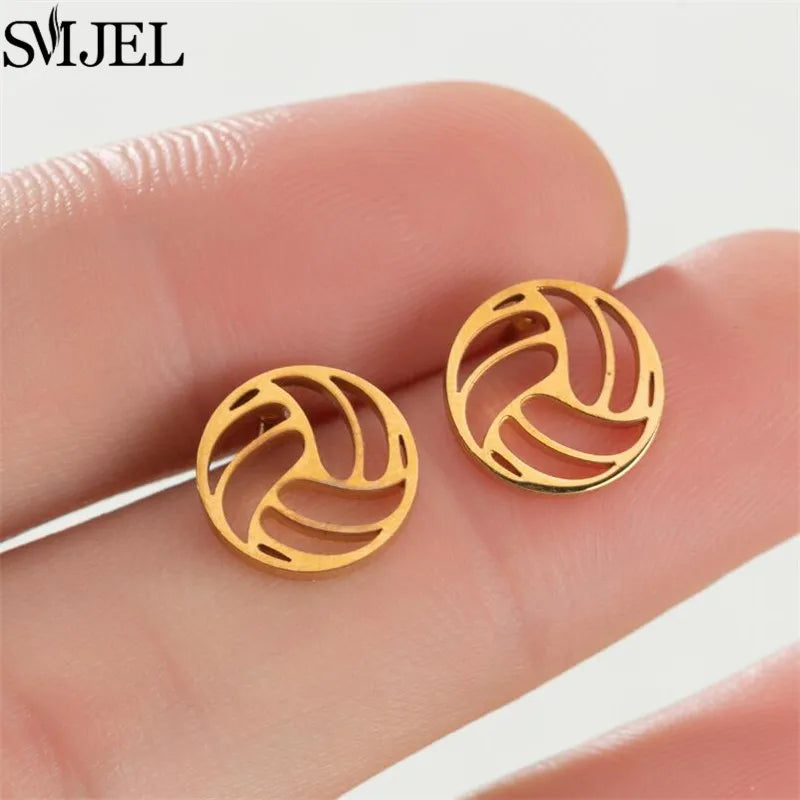 Golden Vintage Mandala leaf Pineapple Earrings for Women Trend Fairy Cup Stainless Steel Earring Punk Game Controller Studs Gift