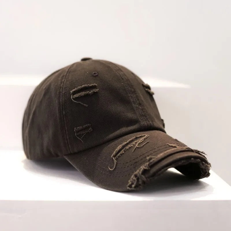 Cotton Washed Hole Baseball Caps for Men Women Hat Unisex-Teen Hip Hop Snapback Peaked Cap Visor Sun Hats Trucker Bone Dad Hat