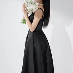 A Line Wedding Dresses Fashion Spaghetti Straps Floor-length Bridal Dress Black