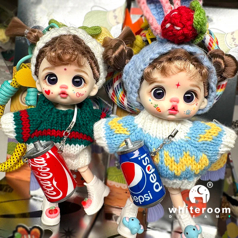 bjd doll Dolls for girls 13cm Labbu doll pocket mini blyth girl Doll Barbi Cry Baby Ball jointed doll Mobile phone Decoration