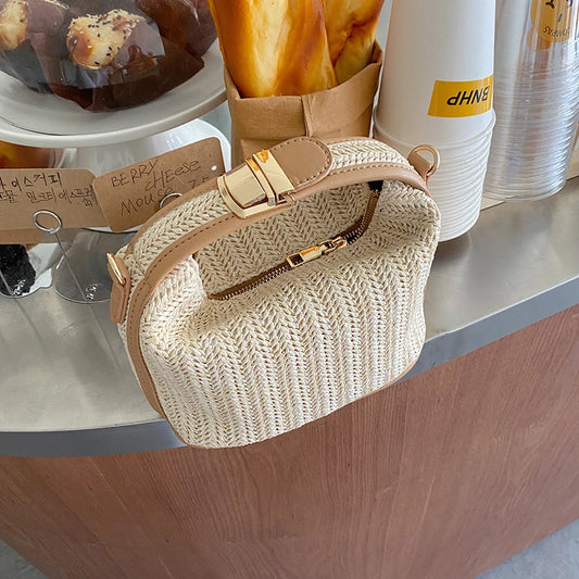 Straw Crossbody Bag For Women Fashion Small Knitting Tote Bag Bohemian