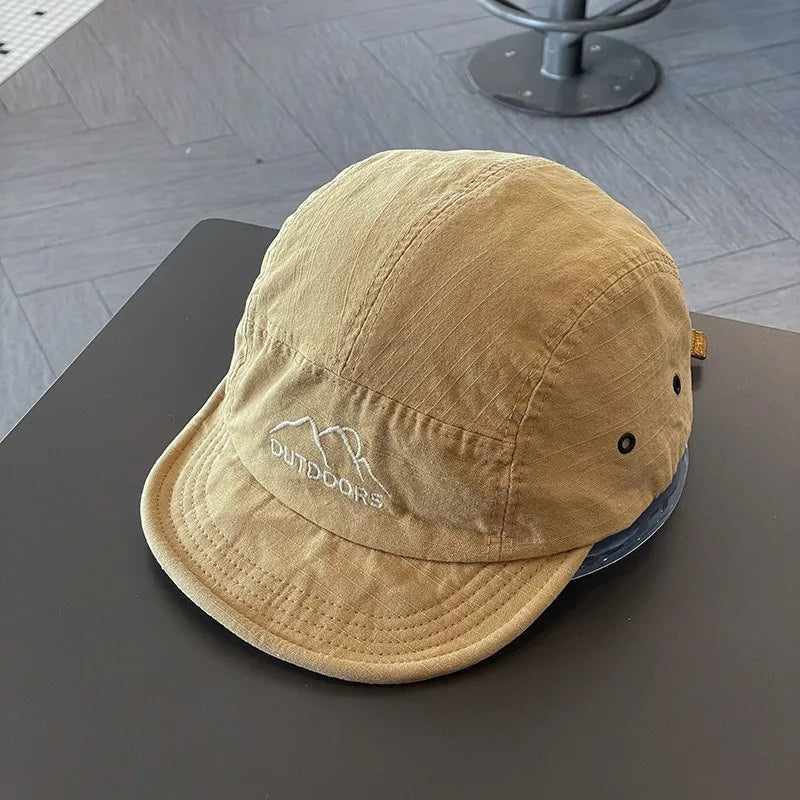 Japanese 5 Panel Short Brim Soft Baseball Cap Women Men Street Sunshade Student Outdoor Lightweight Sports Running Cap