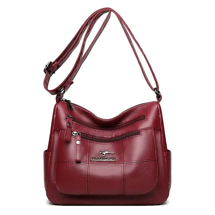 Brand Leather 3 Layers Alligator Crossbody Bag for Women Female Shoulder